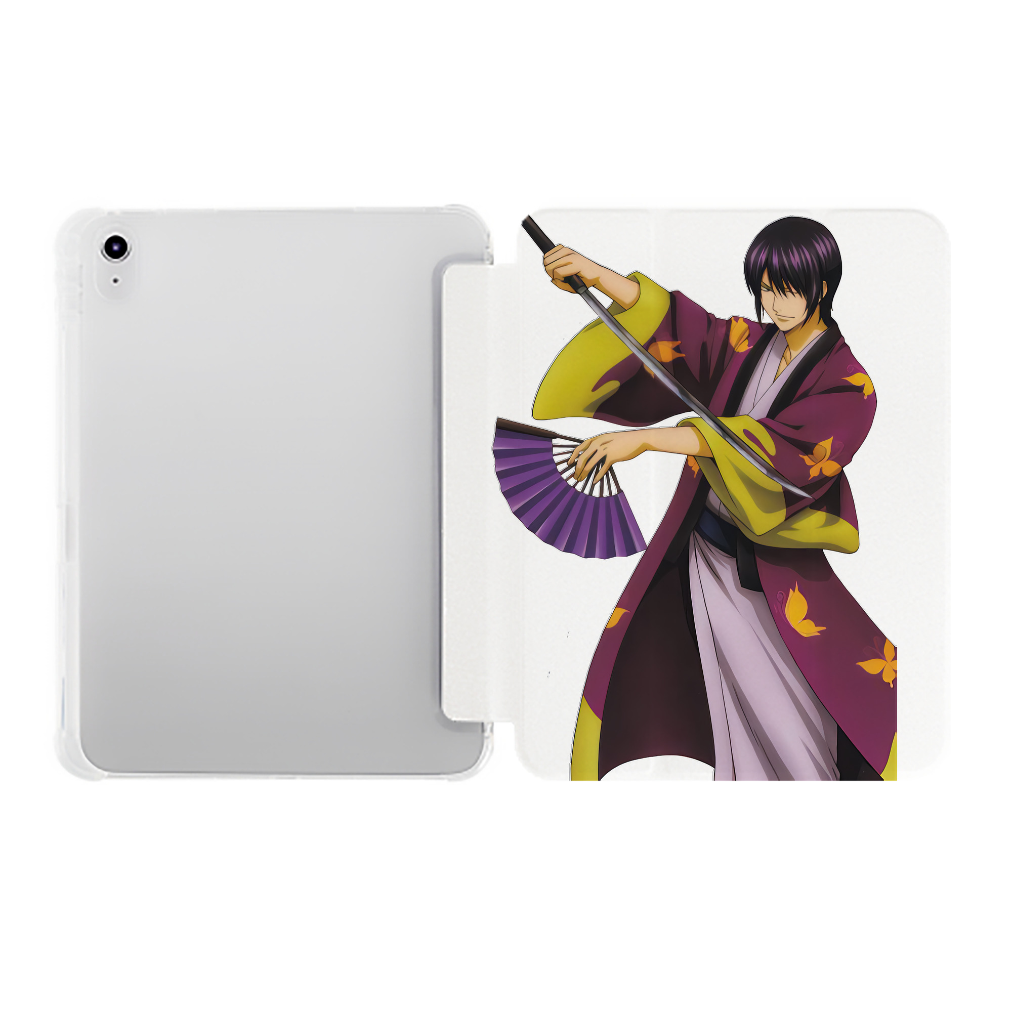 （画像用） ぎんたま 坂田銀時（さかたぎんとき） 神楽 志村新八（しむら しんぱち） GINTAMA Sakata Gintoki Kagura Shimura Shinpachi IPad ケース ペン収納付き 三つ折りスタンド PUレザー×シリコン 対応機種9.5/10.5/10.9インチ
